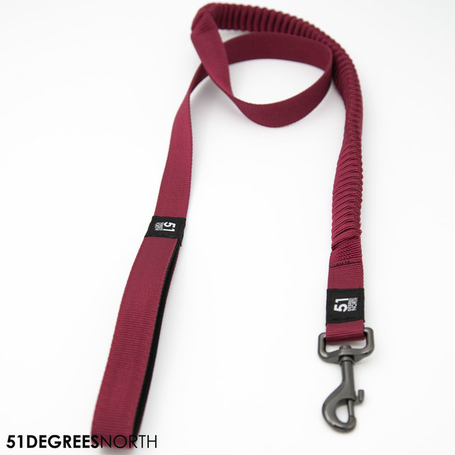 Wanderful - Leash - Nylon - Bungee - Burgundy - 120x1,8cm Wanderful - Leash - Nylon - Bungee - Burgundy - 120x1,8cm