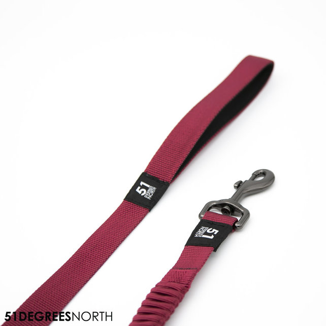 Wanderful - Leash - Nylon - Bungee - Burgundy - 120x1,8cm Wanderful - Leash - Nylon - Bungee - Burgundy - 120x1,8cm