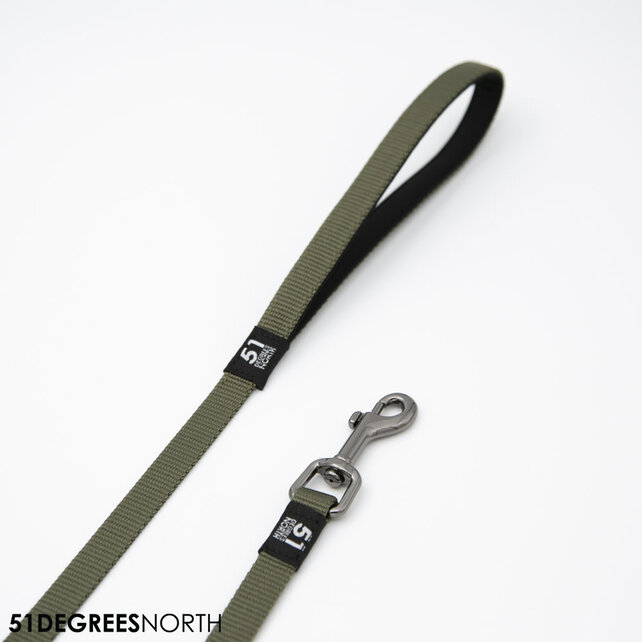 Wanderful - Leash - Nylon - Flat - Khaki - 150cmx12mm Wanderful - Leash - Nylon - Flat - Khaki - 150cmx12mm