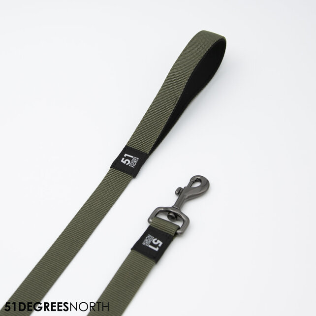 Wanderful - Leash - Nylon - Flat - Khaki - 120cmx25mm