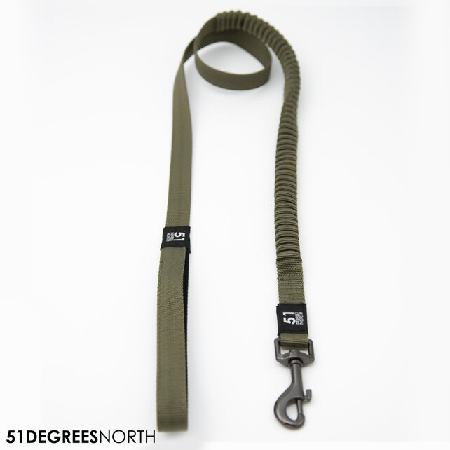 Wanderful - Leash - Nylon - Bungee - Khaki - 120x1,8cm