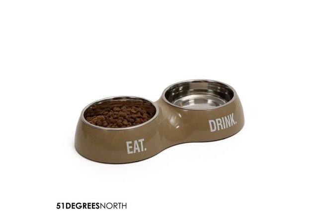 51 Degrees North Double Dinner Bowl Bleek Taupe M (2x350ml)