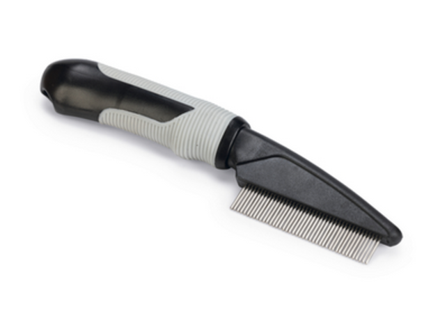 Verzorgingskam Roterende Tand Fijn - Zwart/Grijs - 21x4x2,5 cm