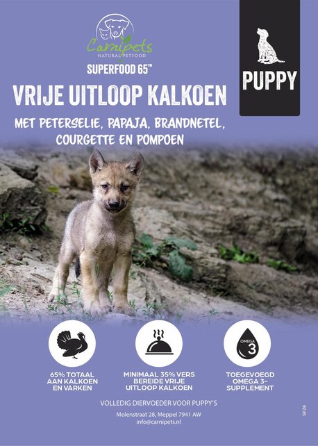 Superfood 65 Puppy Vrije uitloop Kalkoen 2 kg