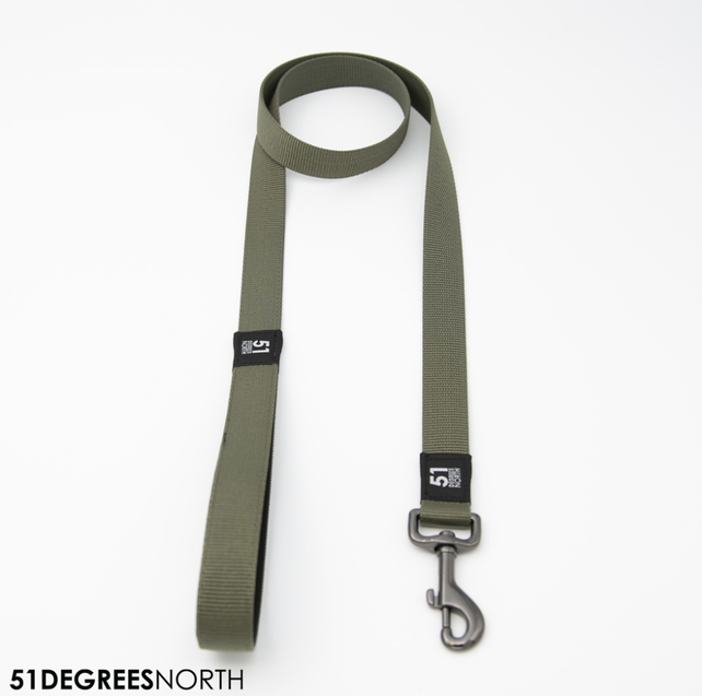 Wanderful - Leash - Nylon - Flat - Khaki - 180cmx12mm Wanderful - Leash - Nylon - Flat - Khaki - 180cmx12mm
