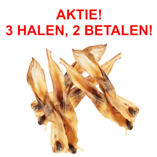 AKTIE!! 3x Konijnenoren gedroogd 350 gram (3 halen 2 betalen!)