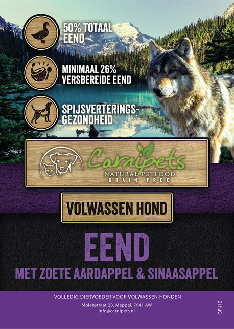 Graanvrij Volwassen Hond Eend 12 kg