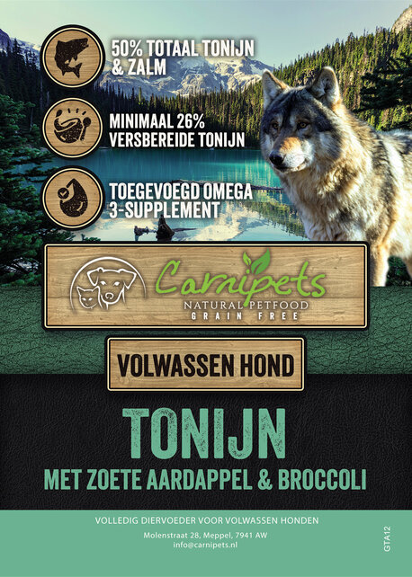 Graanvrij Volwassen Hond Tonijn 12 kg