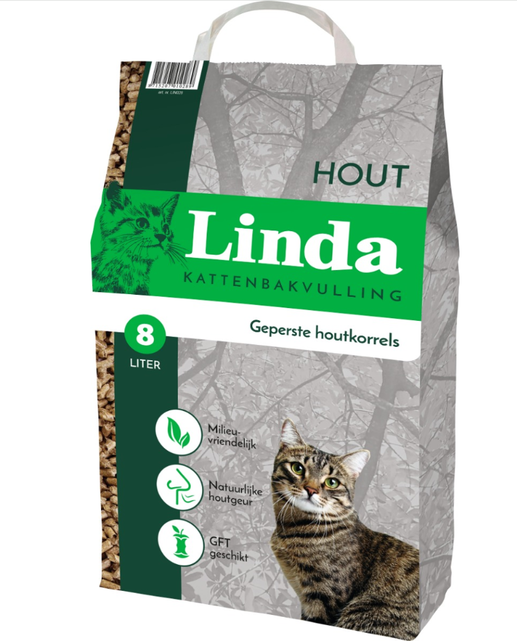 Kattenbakvulling houtkorrel 8 liter