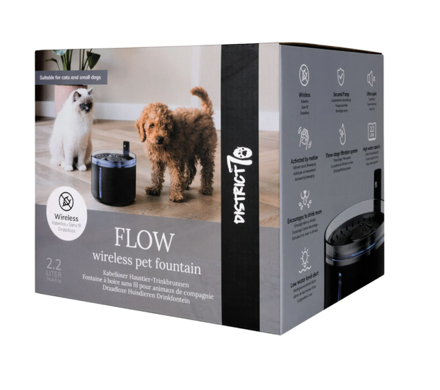 FLOW 2.2 L - Draadloze drinkfontein - Zwart