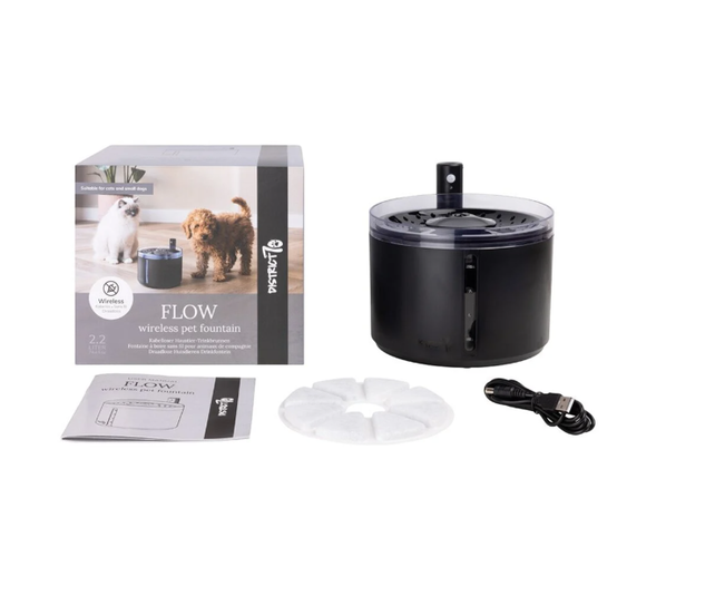 FLOW 2.2 L - Draadloze drinkfontein - Zwart