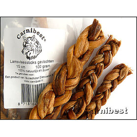 Lamsvleessticks gevlochten 15 cm 100 gram