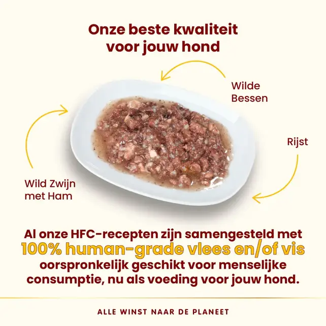 HFC Natvoer Hond Wildzwijn met Ham en Wilde Bessen Blik  290 gram