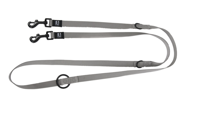 Wanderful - Training Leash - Nylon - Flat - L. Grey - 200cm x 20mm
