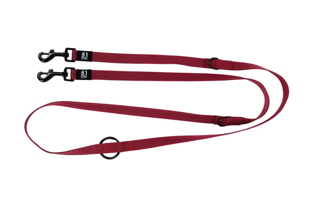 Wanderful - Training Leash - Nylon - Flat - Burgundy - 200cm x 20mm