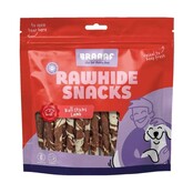 Rawhide roll sticks lam en vis 25 stuks