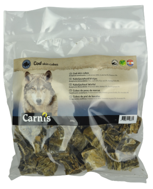 Kabeljauw (Cod) Skin Cubes 200 gram