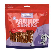 Braaaf rawhide roll sticks rund en vis 25 stuks