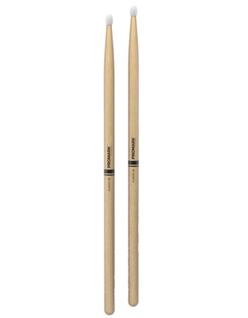 Promark Classic forward TX5BN 5B Hickory ovale nylon tip Drumstokken