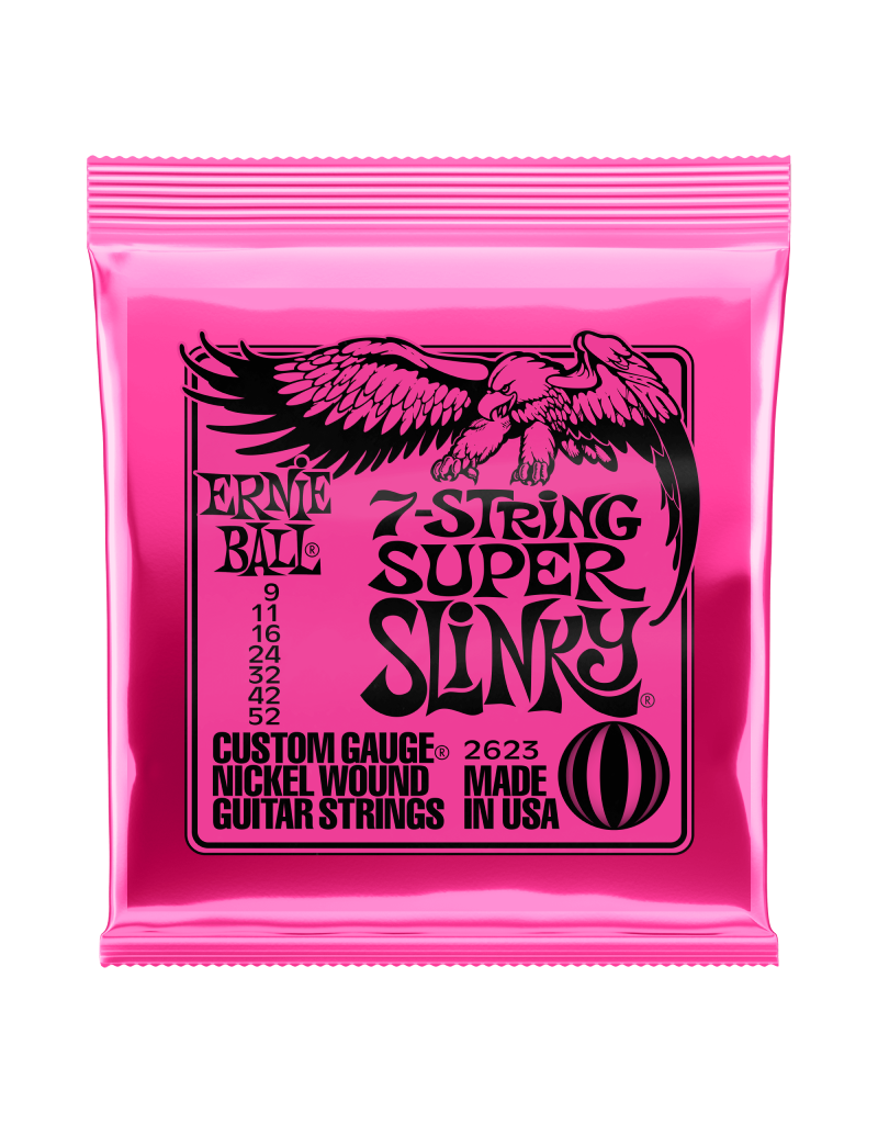 Ernie Ball 2623 Super slinky 7-snarig electric guitar strings 009-052