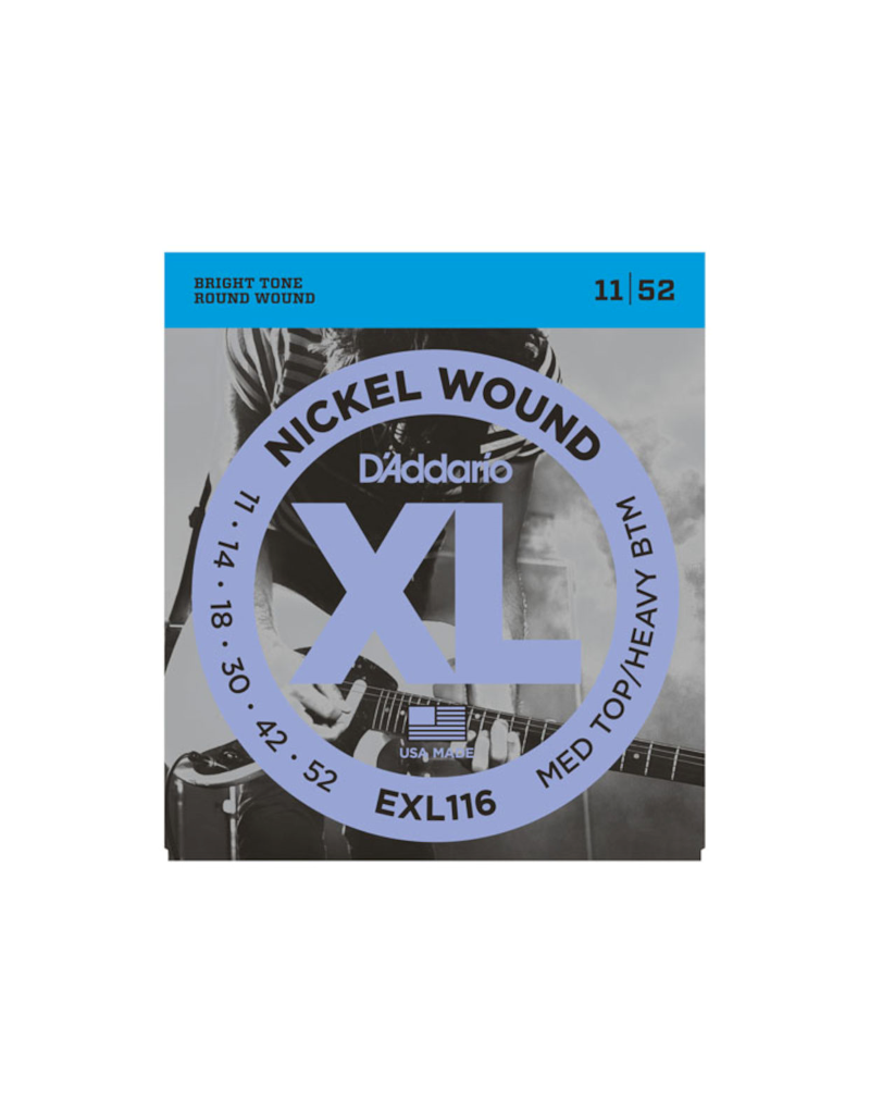 D'addario EXL116 Medium top/heavy bottom electric guitar strings 011-052