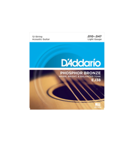 D'addario EJ38 12-string acoustic guitar strings 010-047