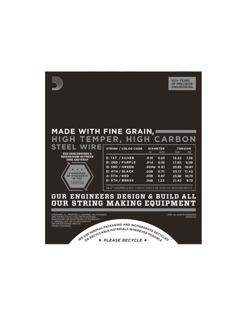 D'addario ECG23 Extra light chormes jazz guitar strings 010-048