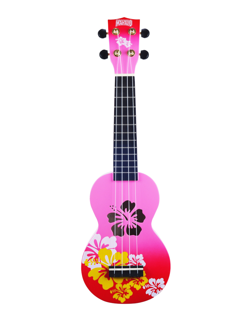 Mahalo MD1HBRDB soprano ukulele hibiscus red burst