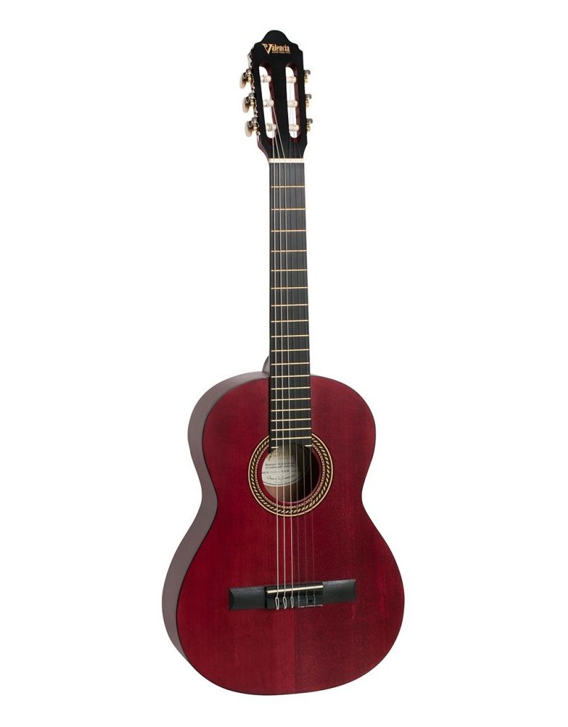 Valencia VC204 Classical guitar transparent red