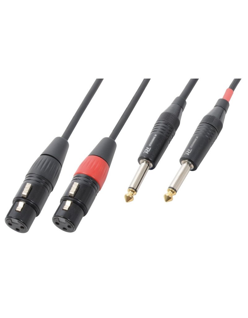 Power Dynamics XLR kabel 2x XLR female naar 2x 6,3mm mono 1,5m