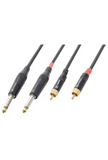 Power Dynamics Audio cable 2x 6,3mm jack mono to 2x RCA male 1,5m