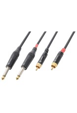 Power Dynamics Audio cable 2x 6,3mm jack mono to 2x RCA male 6m