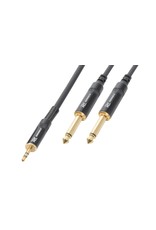 Power Dynamics Audio cable 3,5mm jack stereo to 2x 6,3mm jack mono male 1,5m