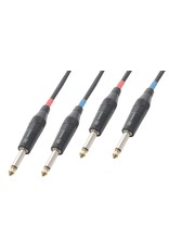 Power Dynamics Audio kabel 2x 6,3mm jack mono male naar 2x 6,3mm jack mono male 5m