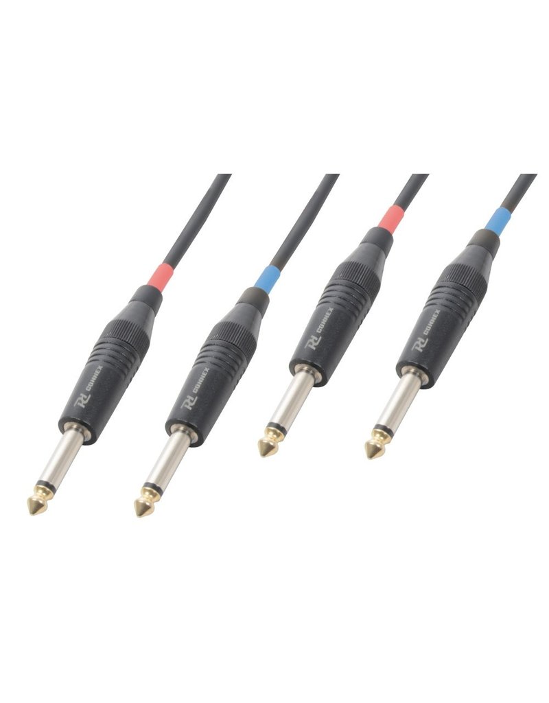 Power Dynamics Audio kabel 2x 6,3mm jack mono male naar 2x 6,3mm jack mono male 5m