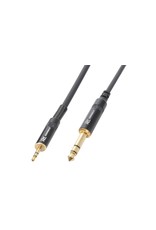 Power Dynamics Audio cable 3,5mm jack stereo to 6,3mm jack stereo male 1,5m