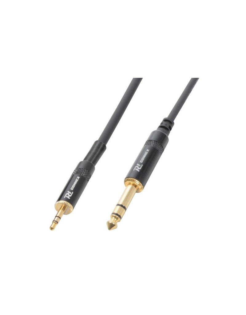 Power Dynamics Audio cable 3,5mm jack stereo to 6,3mm jack stereo male 1,5m