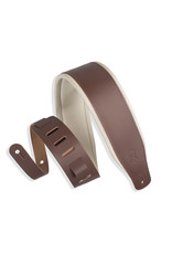 Levy's M26PD-BRN-CRM leather guitar strap brown-cream