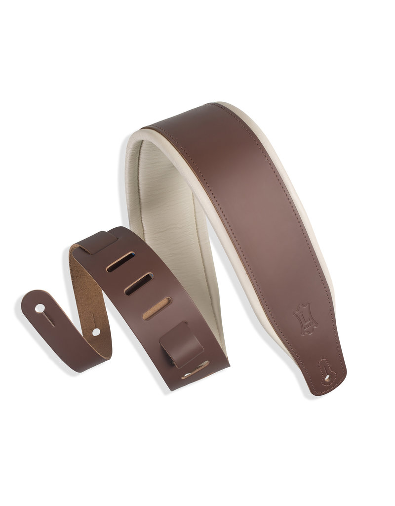 Levy's M26PD-BRN-CRM leather guitar strap brown-cream