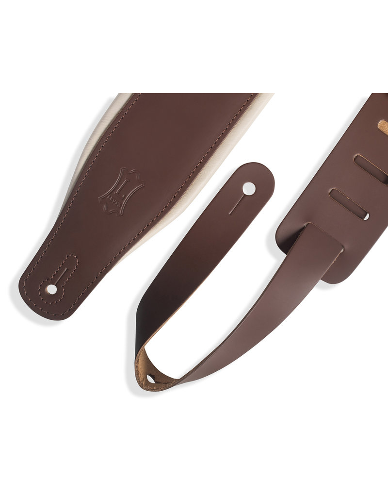 Levy's M26PD-BRN-CRM leather guitar strap brown-cream