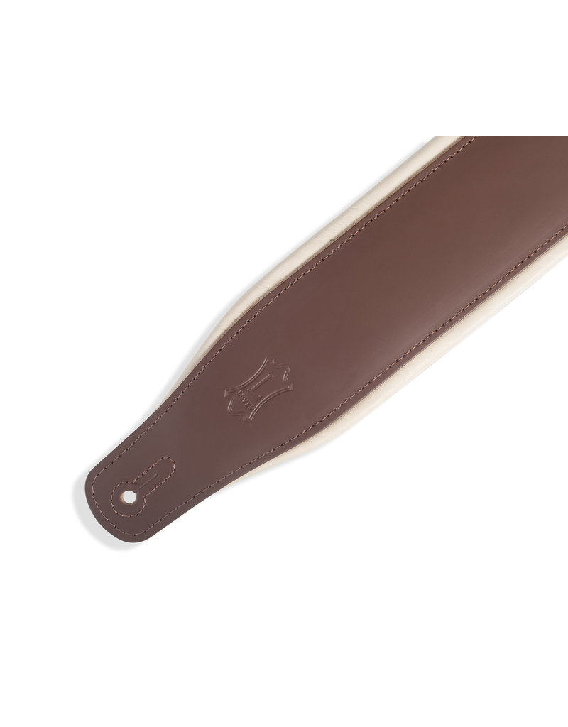 Levy's M26PD-BRN-CRM leather guitar strap brown-cream