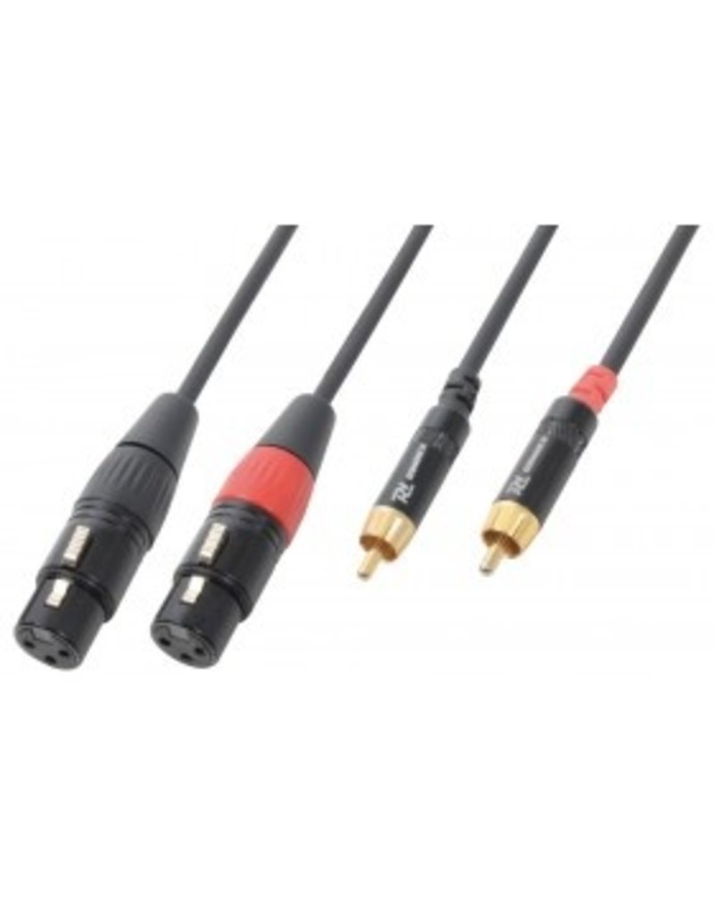 Power Dynamics XLR kabel 2x XLR female naar 2x RCA 1,5 meter