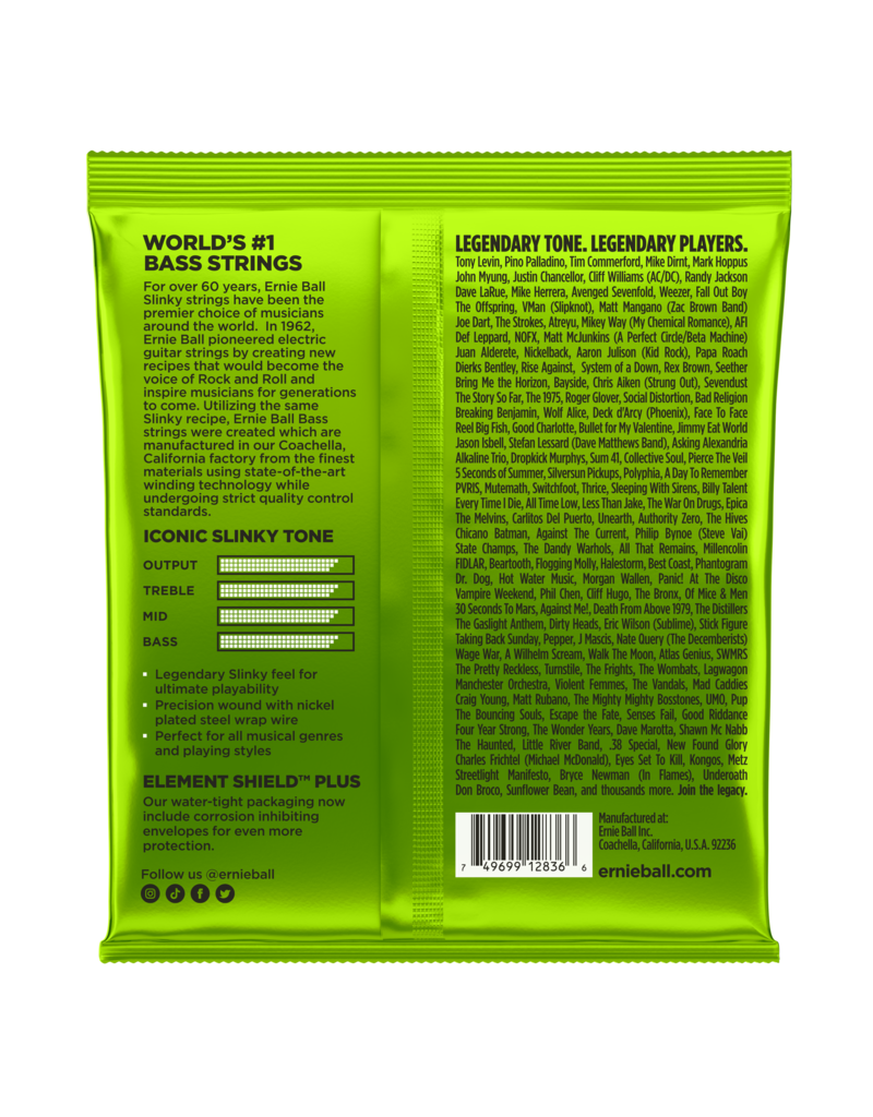 Ernie Ball 2836 Regular slinky bass 5-string bass guitar strings 045-130