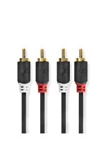 Nedis Stereo audiokabel 2x tulip naar 2x tulip 1 meter