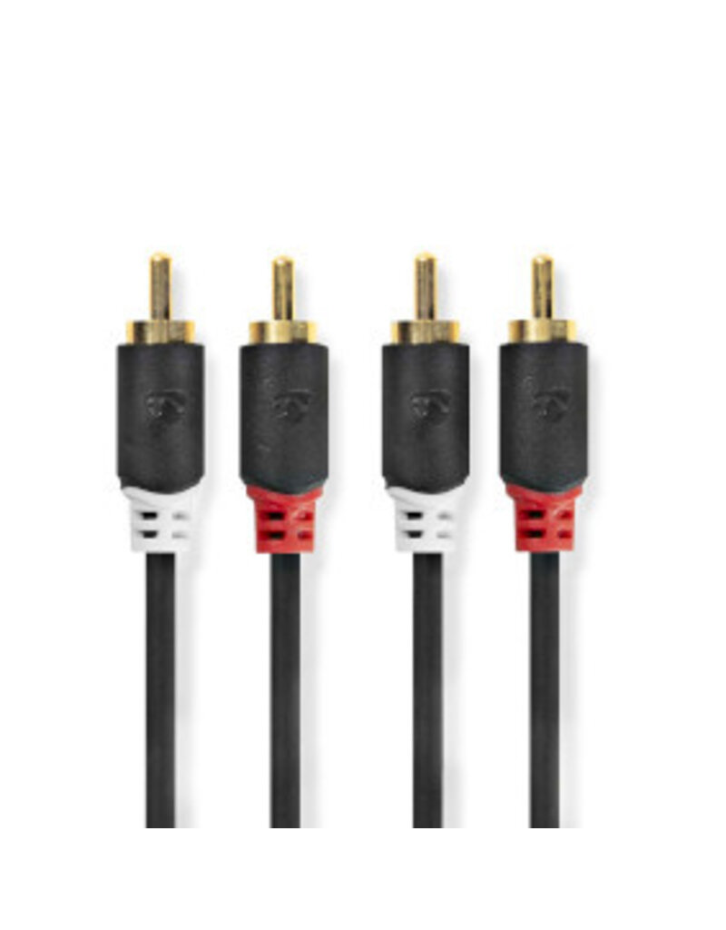 Nedis Stereo audiokabel 2x tulip naar 2x tulip 1 meter