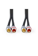 Nedis Stereo audiokabel 2x tulip naar 2x tulip 0,75m