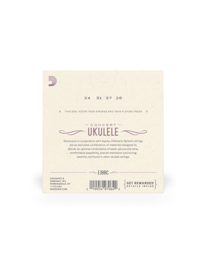D'addario EJ88C Nyltech concert ukulele strings