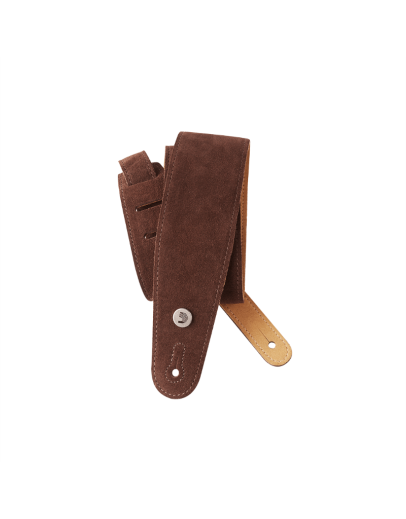 D'addario 25SS01-DX Suede  gitaar riem cognac