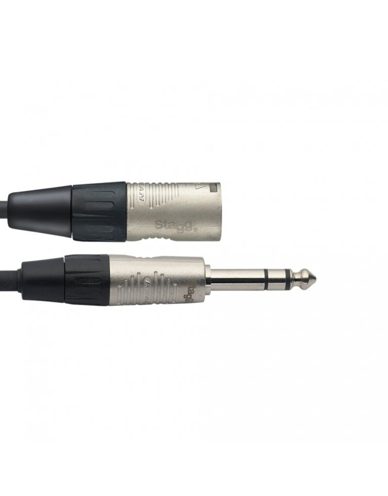 Stagg XLR kabel XLR male naar 6,3mm TRS jack 1,5 meter