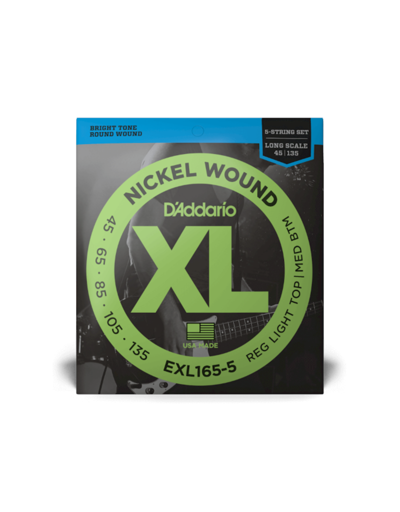 D'addario EXL165 Long scale bass 5-string guitar strings 045-135